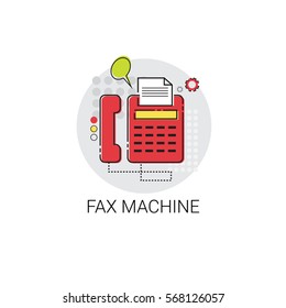 Fax Machine Work Office Technology Device Icon Vector Illustration