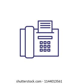 Fax message line icon. Fax machine, print, paper. Communication concept. Can be used for topics like correspondence, retro, paperwork