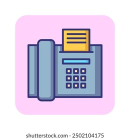 Fax message line icon. Fax machine, print, paper. Communication concept. Can be used for topics like correspondence, retro, paperwork
