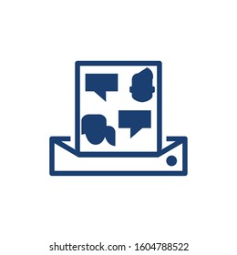 Fax and paper with bubbles design, Message email mail letter marketing communication card and document theme Vector illustration