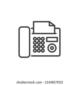Fax Phone line icon. linear style sign for mobile concept and web design. Office telephone outline vector icon. Symbol, logo illustration. Vector graphics