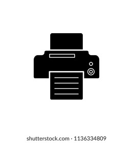 fax or printer with file in glyph style icon vector