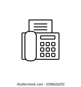 Fax Printer Machine Line Vector Black Icon