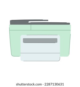 fax printer paper cartoon. copy print, office machine fax printer paper sign. isolated symbol vector illustration