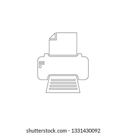 fax printer. simple flat vector icon illustration. outline line symbol - editable stroke