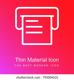 Fax red and pink gradient material white icon minimal design