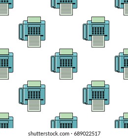 Fax seamless pattern in cartoon style isolated on white background vector illustration for web