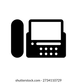 Fax Icono de Vector negro simple con un tema