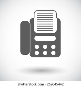 Fax. Single flat icon on white background. Vector illustration.