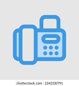 Fax telephone icon in blue style, use for website mobile app presentation