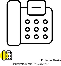 Icono de línea del vector del teléfono de fax
