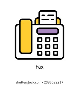 Fax vector Filled outline Design illustration. Symbol on White background EPS 10 File
