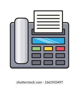 fax vector flat color icon 