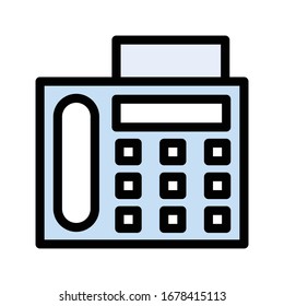 fax vector flat color icon 