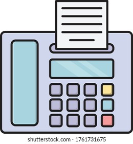 fax vector flat color icon 