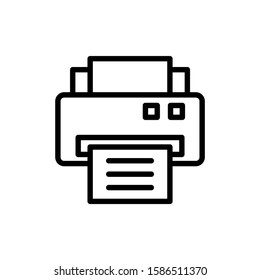 Fax vector icon in outline style on white background