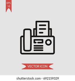 Fax vector icon, simple phone symbol sign, modern vector illustration for web, mobile design