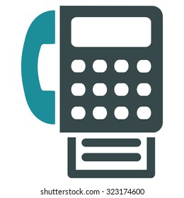Fax vector icon. Style is bicolor flat symbol, soft blue colors, rounded angles, white background.