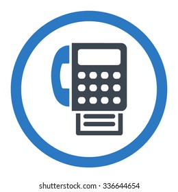 Fax vector icon. Style is bicolor flat rounded symbol, smooth blue colors, rounded angles, white background.