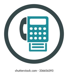 Fax vector icon. Style is bicolor flat rounded symbol, soft blue colors, rounded angles, white background.