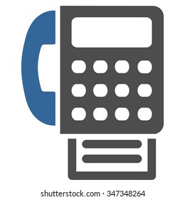 Fax vector icon. Style is bicolor flat symbol, cobalt and gray colors, rounded angles, white background.