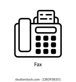 Fax vector  outline Design illustration. Symbol on White background EPS 10 File