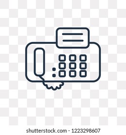 Fax vector outline icon isolated on transparent background, high quality linear Fax transparency concept can be used web and mobile