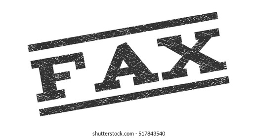 Fax watermark stamp. Text caption between parallel lines with grunge design style. Rubber seal stamp with unclean texture. Vector gray color ink imprint on a white background.