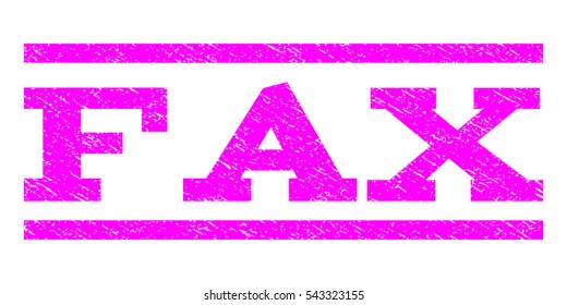 Fax watermark stamp. Text caption between horizontal parallel lines with grunge design style. Rubber seal stamp with unclean texture. Vector magenta color ink imprint on a white background.