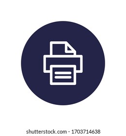 Fax white colored vector line icon with dark background