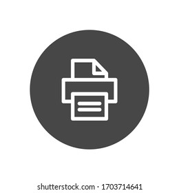 Icono de línea vectorial de color blanco de fax con fondo oscuro