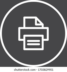 Fax white colored vector line icon with dark background