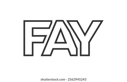 FAY logo design template with strong and modern bold text. Initial based vector logotype featuring simple and minimal typography. Trendy company identity ideal for businesses brand presence.