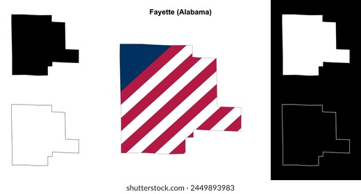 Fayette County (Alabama) outline map set