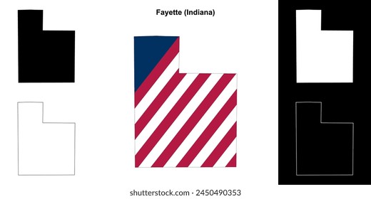 Fayette County (Indiana) Outline-Kartenset