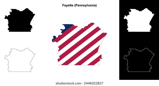 Fayette County (Pennsylvania) outline map set