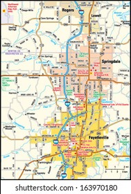 Fayetteville, Arkansas area map