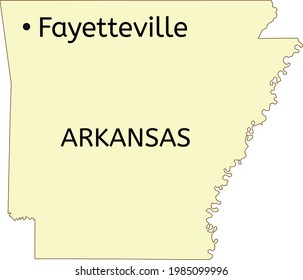 Fayetteville city location on Arkansas state map