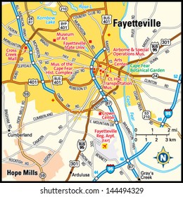 Fayetteville, North Carolina Area Map