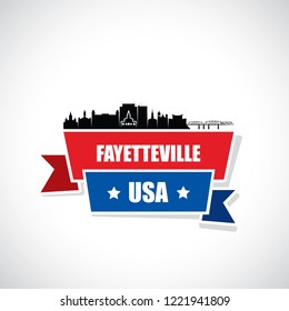 Fayetteville skyline - United States of America, USA, North Carolina - vector illustration