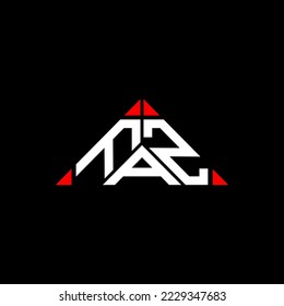 Diseño creativo del logotipo de la letra FAZ con gráfico vectorial, logotipo sencillo y moderno en forma de triángulo redondo.