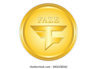 Faze coin crypto with golden colour, crypto currency. vector eps10