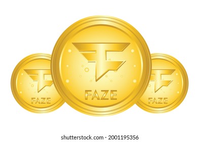 Faze coin crypto, faze logo with gold medal, for web, banner, sign, symbol, web,etc. vector eps10 