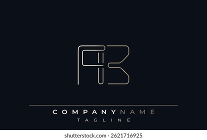 FB Abstract Line Style Logo. Minimalist Design Featuring the Letters F and B Abstract Line Style