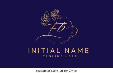  FB B F initial signature logo template vector