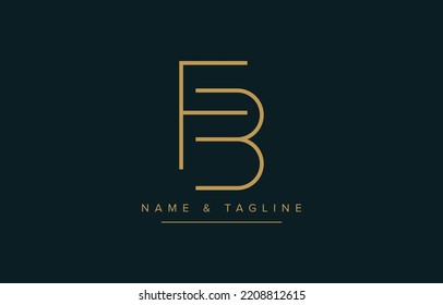 FB or BF Abstract initial monogram letter alphabet logo