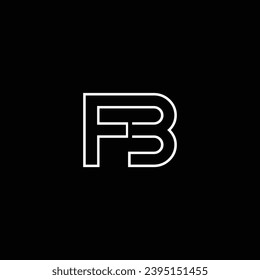 FB or BF abstract letter icon or monogram design. Awesome different colors illustration logo.