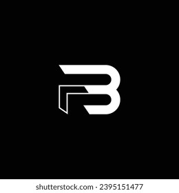 FB or BF abstract letter icon or monogram design. Awesome different colors illustration logo.