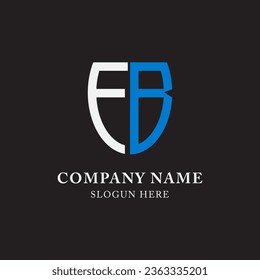 FB BF abstract monogram initial letter logo design