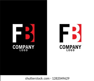fb, bf, f8, f3 Initial letter abstract company Logo Design with negative space. black background and white background company logo template vector 